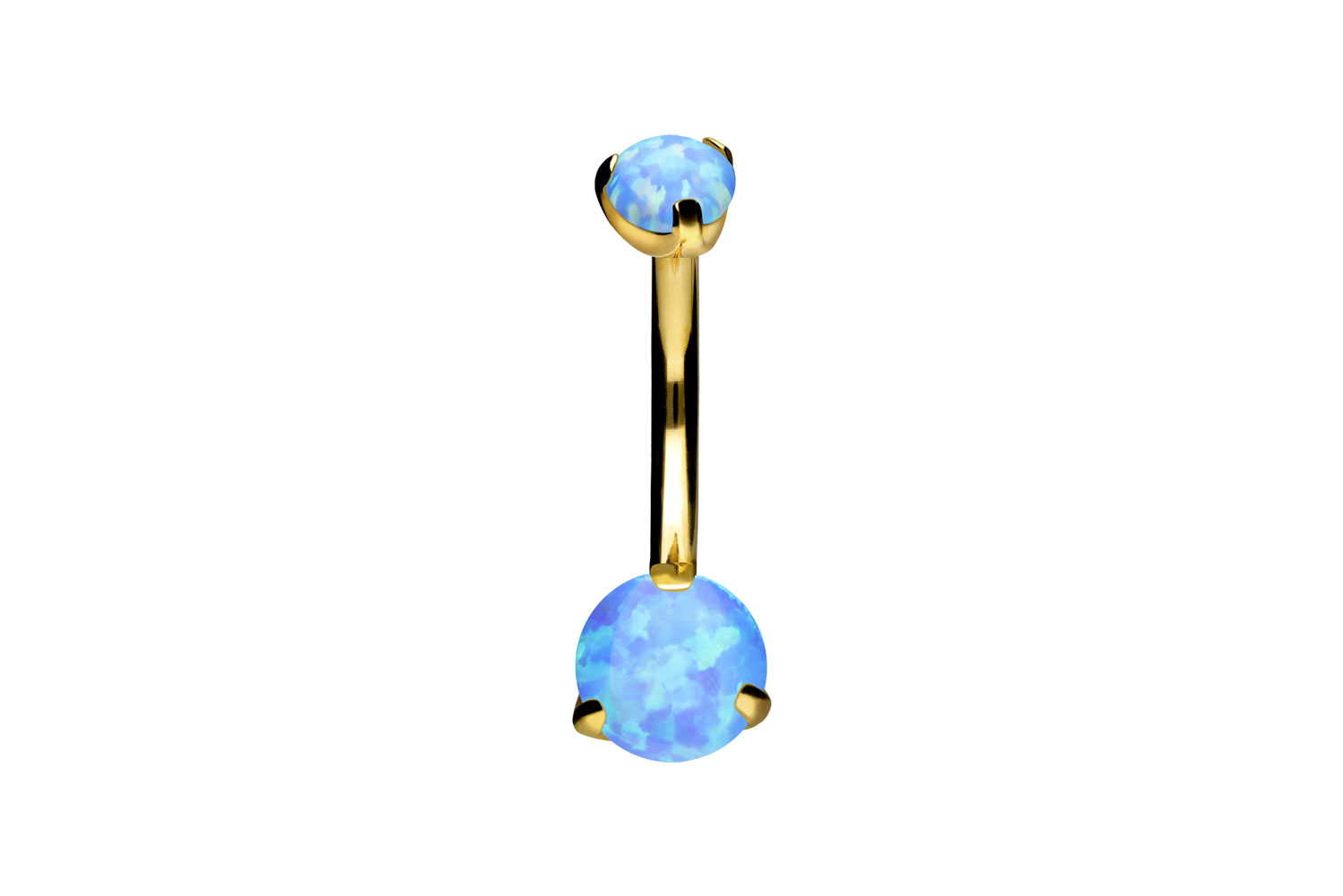 Titan Mini Bananabell Piercing mit Innengewinde SYNTHETISCHE OPALE